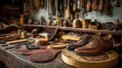 Artisan Craftsmanship in a Shoe Workshop