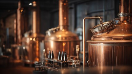 Copper Brewing Equipment in Modern Brewery