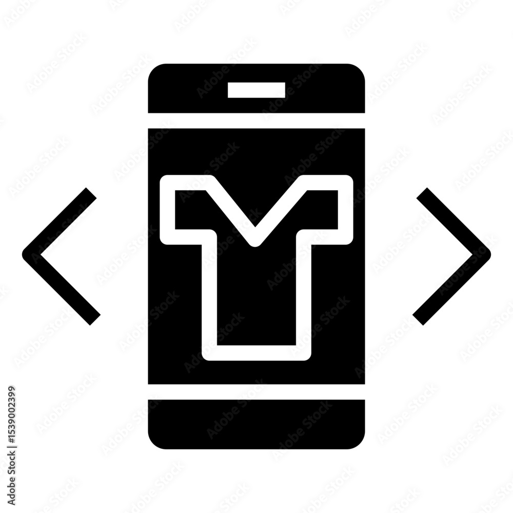 Poster digital try on vector icon