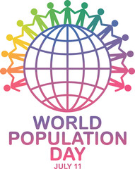 World Population Day July 11 Global Unity Illustration