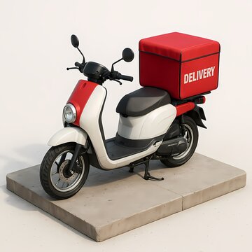 Electric Delivery Scooter with Cargo Box


