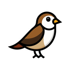 Obraz premium vector illustration sparrow bird on a white background