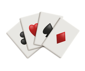 Card fan. Vector 3d clip art isolated on white background.