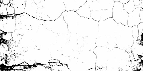 Abstract old wall grunge black and white concrete crack scratch in the  pattern  wall grunge texture background.