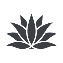 Elegant Gray Lotus Flower Silhouette on White Background Symbolizing Purity Enlightenment and Spiritual Awakening Ideal for Yoga Studios Meditation Centers and Wellness Brands