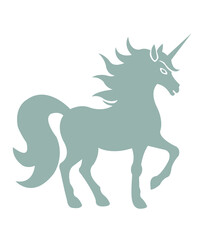 Unicorn clip art design on plain white transparent isolated background for card, shirt, hoodie, sweatshirt, apparel, card, tag, mug, icon, poster or badge