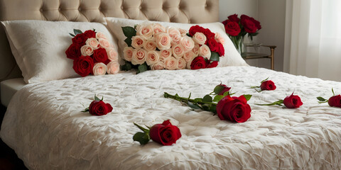 bed in hotel room