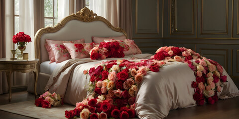 bed in hotel room