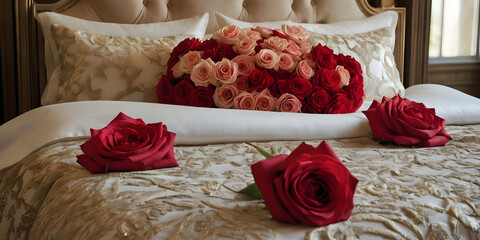 bed in hotel room