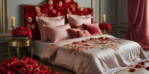 bed in hotel room