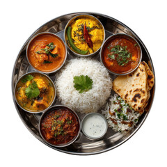 Delicious indian thali meal restaurant food indoor setting top culinary experience cut out png