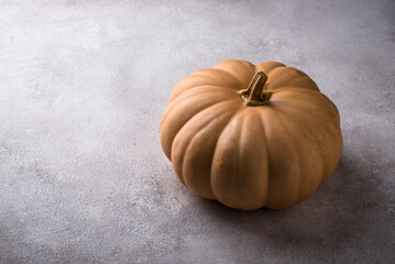 Raw fresh cut pumpkin on dark background