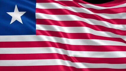 Liberian waving flag background video