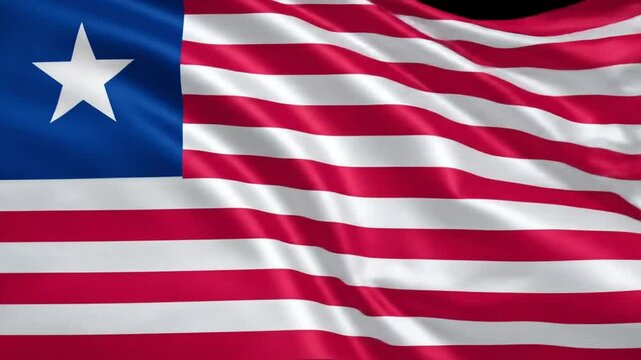 Liberian waving flag background video