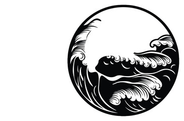 Empty Glass Fish Bowl with Aquatic Plants – Vector Illustration