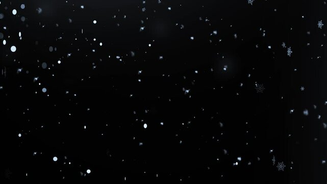 dust particals flying against black background 4k