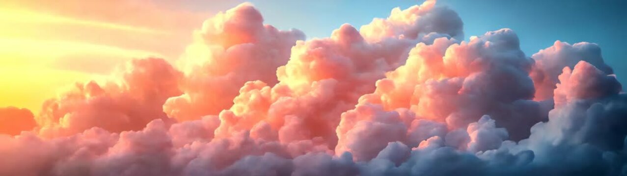 Cloud filled sky banner copy space
