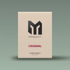 Empty Craft Paper Box Mockup. Realistic of Brown Carton Package, Branding Product Packaging, Vector Illustration
