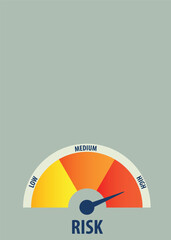 High risk meter icon. Fuel level sign business concept.Rating indicator
