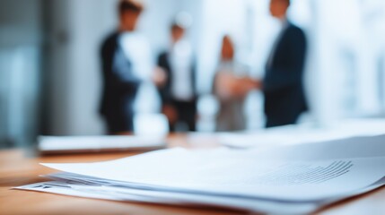 Business Meeting with Documents in Focus