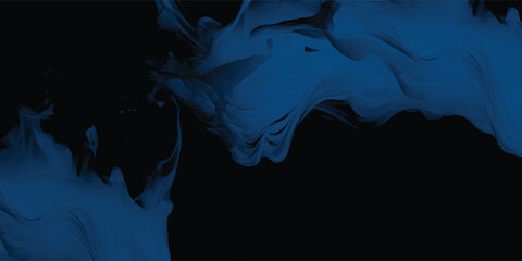 Deep blue liquid design with graceful motion and dark background contrast

