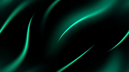 Seamless Pattern Emerald Light Trails Background, Long Time Exposure Motion Blur Effect, Vector Illustration