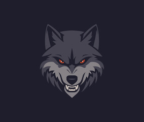 Abstract luxury Wolf head Mascot vector logo