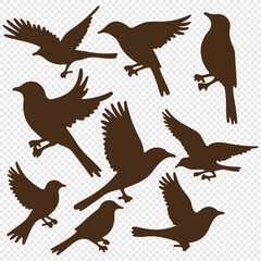 silhouettes of birds vector. bird silhouette vector illustration, perfect for logo design, art projects, and graphic design.