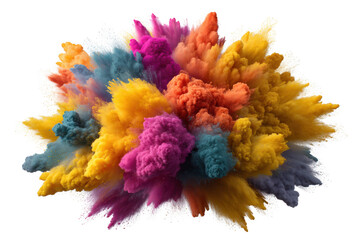 Fototapeta premium Vibrant color powder explosion isolated on transparent background