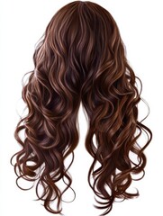Fototapeta premium Curly brown hair isolated on white background