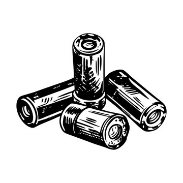 A vintage style illustration showing shotgun shells