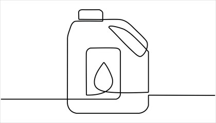 Car Engine Oil, Fuel can continuous one line drawing. Gallon Of Milk Icon, Big Plastic Bottle ,Gallon continuous one line drawing vector illustration, continuous line of oil jerry cans.
