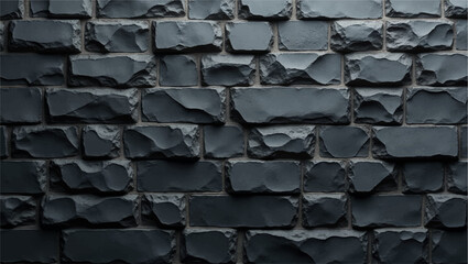 A dramatic,close-up shot of a textured black brick or stone wall,with strong,uneven lighting highlighting its rough,three-dimensional surface.The deep shadows and bright facets create a sense of depth