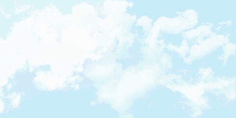 Blue sky with white cloud Vector cartoon nature background