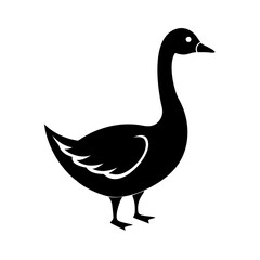 Goose Silhouette Vector – Farm Bird Clipart Illustration | Standing Goose Outline for Rustic Logo, Country Design, Wildlife Art, Nature Decor, Print