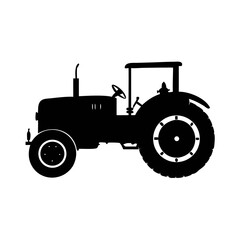 Tractor Silhouette Vector – Vintage Farm Vehicle Clipart | Agricultural Machine Outline for Rural Logo, Farming Design, Print Art, Rustic Decor