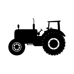 Tractor Silhouette Vector – Vintage Farm Vehicle Clipart | Agricultural Machine Outline for Rural Logo, Farming Design, Print Art, Rustic Decor