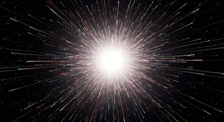 Obraz premium Cosmic Light Burst: Abstract Star Trails in Space