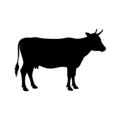 Cow Silhouette Vector | Farm Animal Clipart for Agriculture Designs, Dairy Icons, Rural Art, Butcher Logos, Barn Decor, and Western Graphics