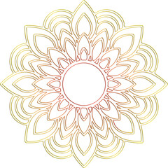 Ornamental Floral Lace Pattern with Round Mandala Design Vector illustrations