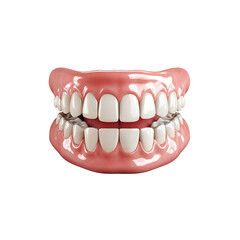 Dentures isolated on a transparent background, in a PNG format