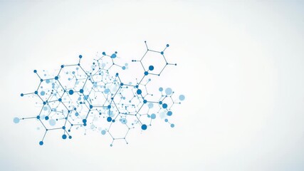 Abstract Blue Molecular Network Design on White Background for Science and Technology Concept - Powered by Adobe