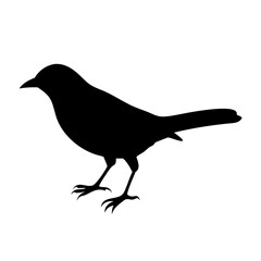 Small Bird Silhouette Vector – Black Flying Wildlife Icon for Logos, Tattoos, Nature Clipart, Sparrow Graphic, Minimal Art, Woodland Animal Outline