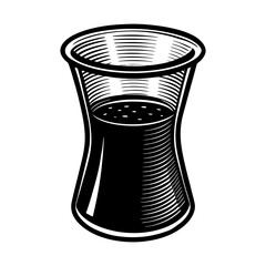 Isolated traditional turkish tea glass vector illustration for beverage and drink designs usage