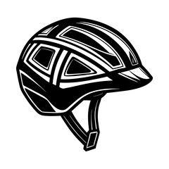 Stylish black and white bicycle helmet vector design for safety gear and cycling equipment needs today
