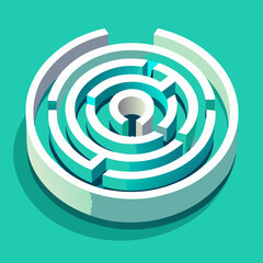 blue labyrinth with arrow