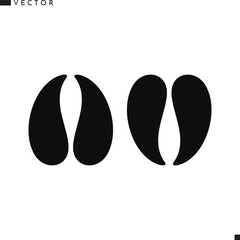 Bison footprint vector. Bull paw print
