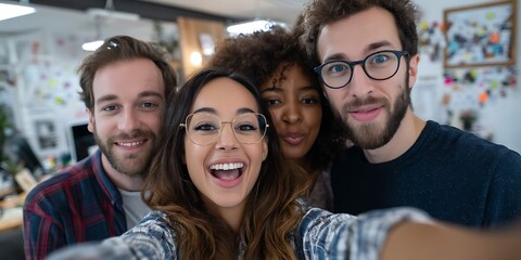 Diverse Group of Friends Taking a Selfie Authentic Moments and Genuine Connections