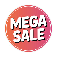 Mega sale circular badge design element