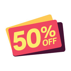 Fifty percent off sale tag modern design